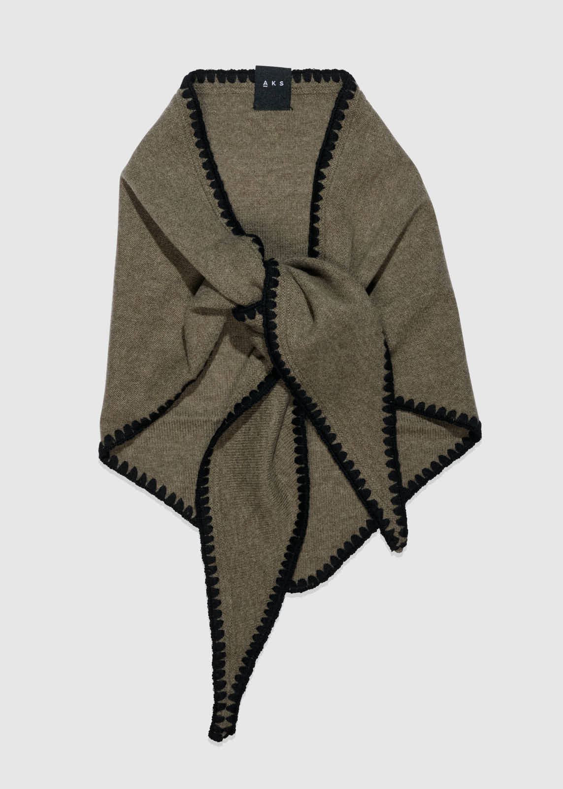Mina Stitched Merino Scarf Wood Skjerf