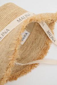 Judith Fringe Trimmed Raffia Hat Natural Hatter