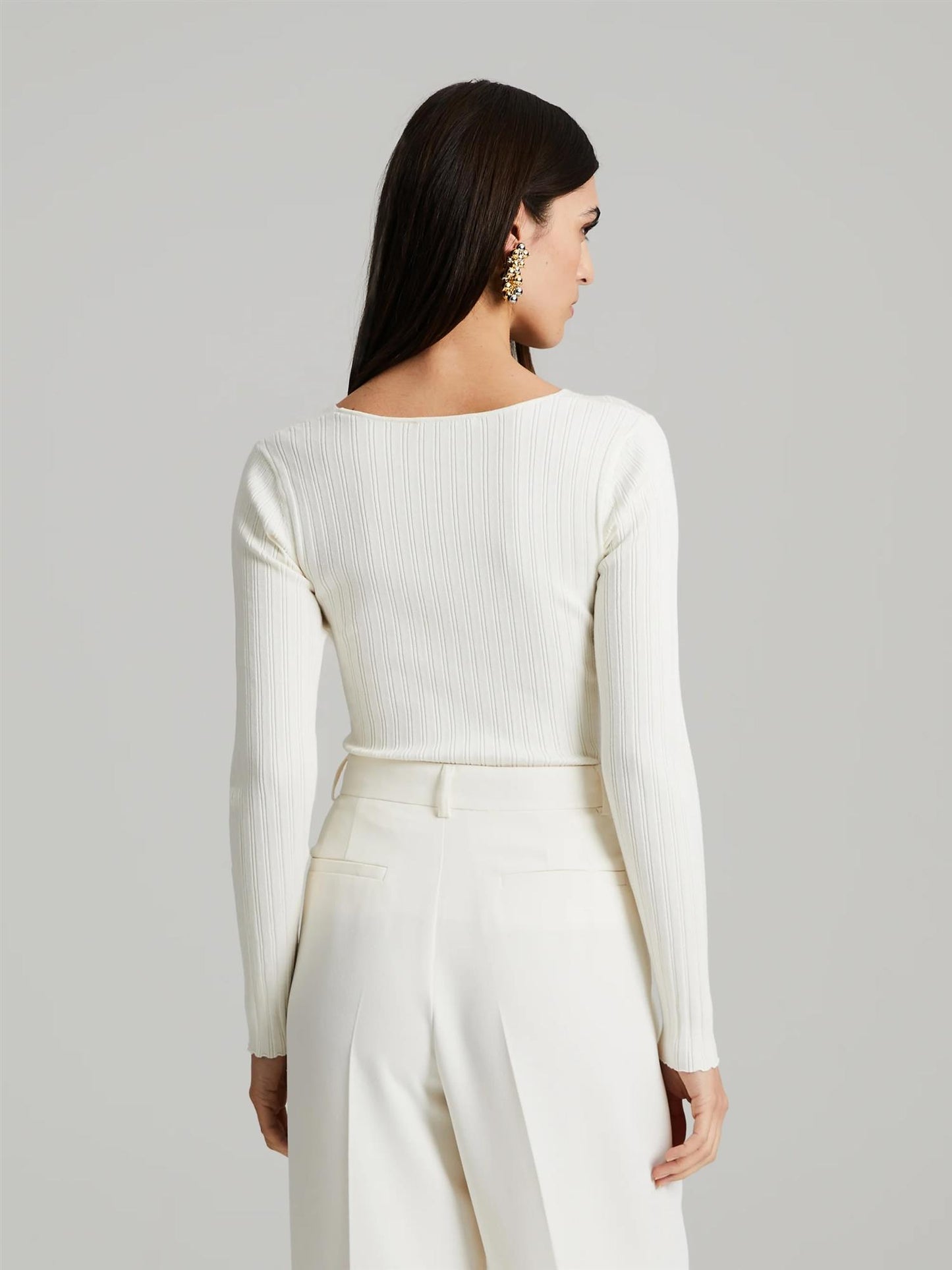 Polly Knit White Gensere