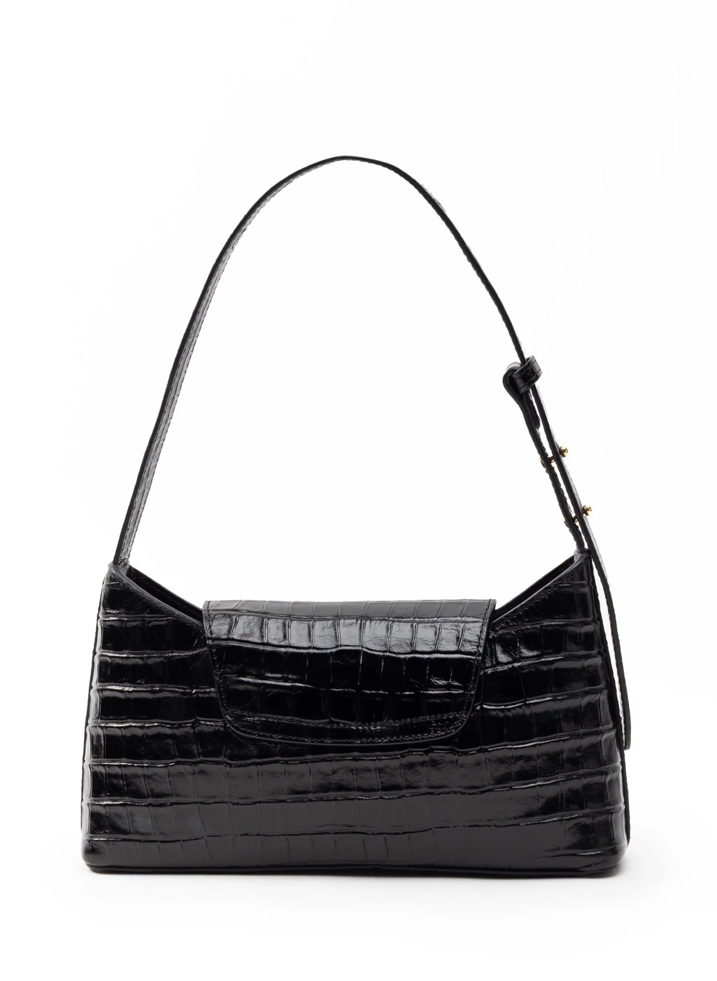 Envelope Croco Leather Black Vesker
