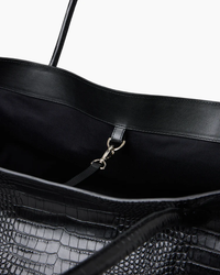 The Eva Weekend Tote Black Croc Vesker