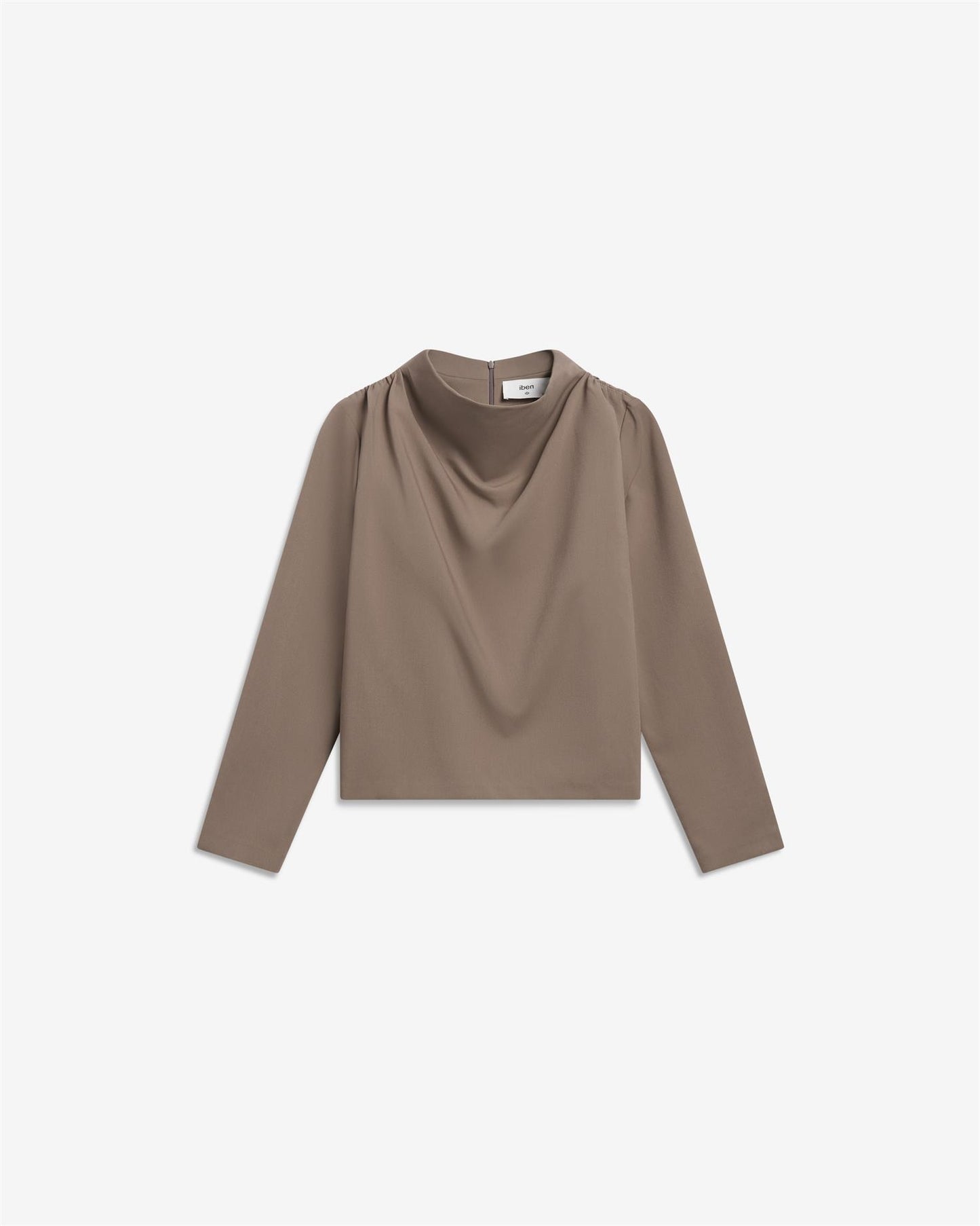 Beverly Top Taupe Grey Bluser