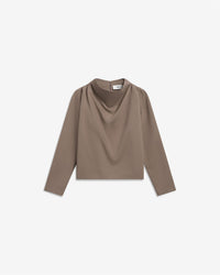 Beverly Top Taupe Grey Bluser