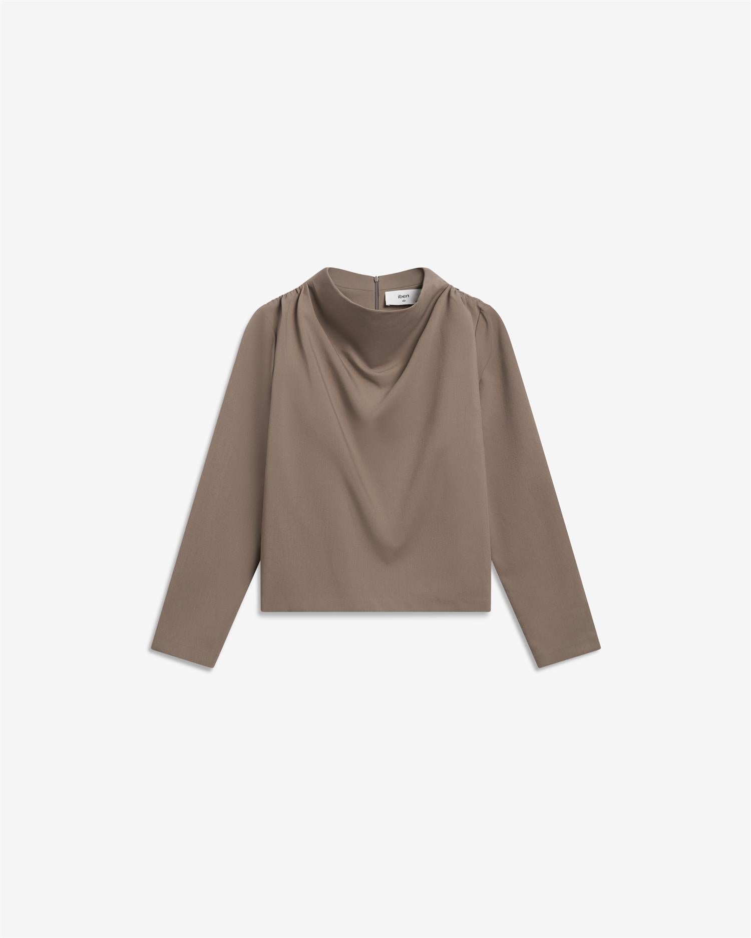 Beverly Top Taupe Grey Bluser