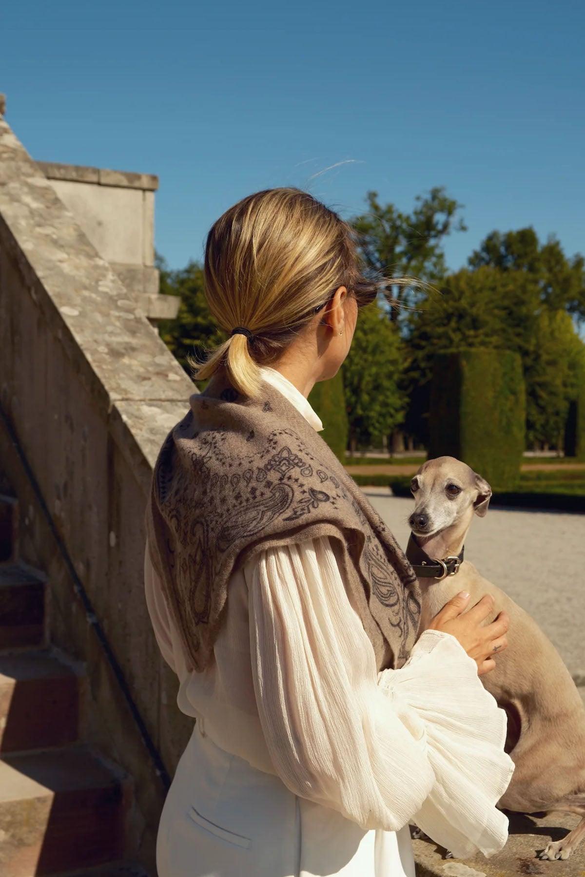 CASHMERE PAISLEY SCARF - CAPPUCCINO