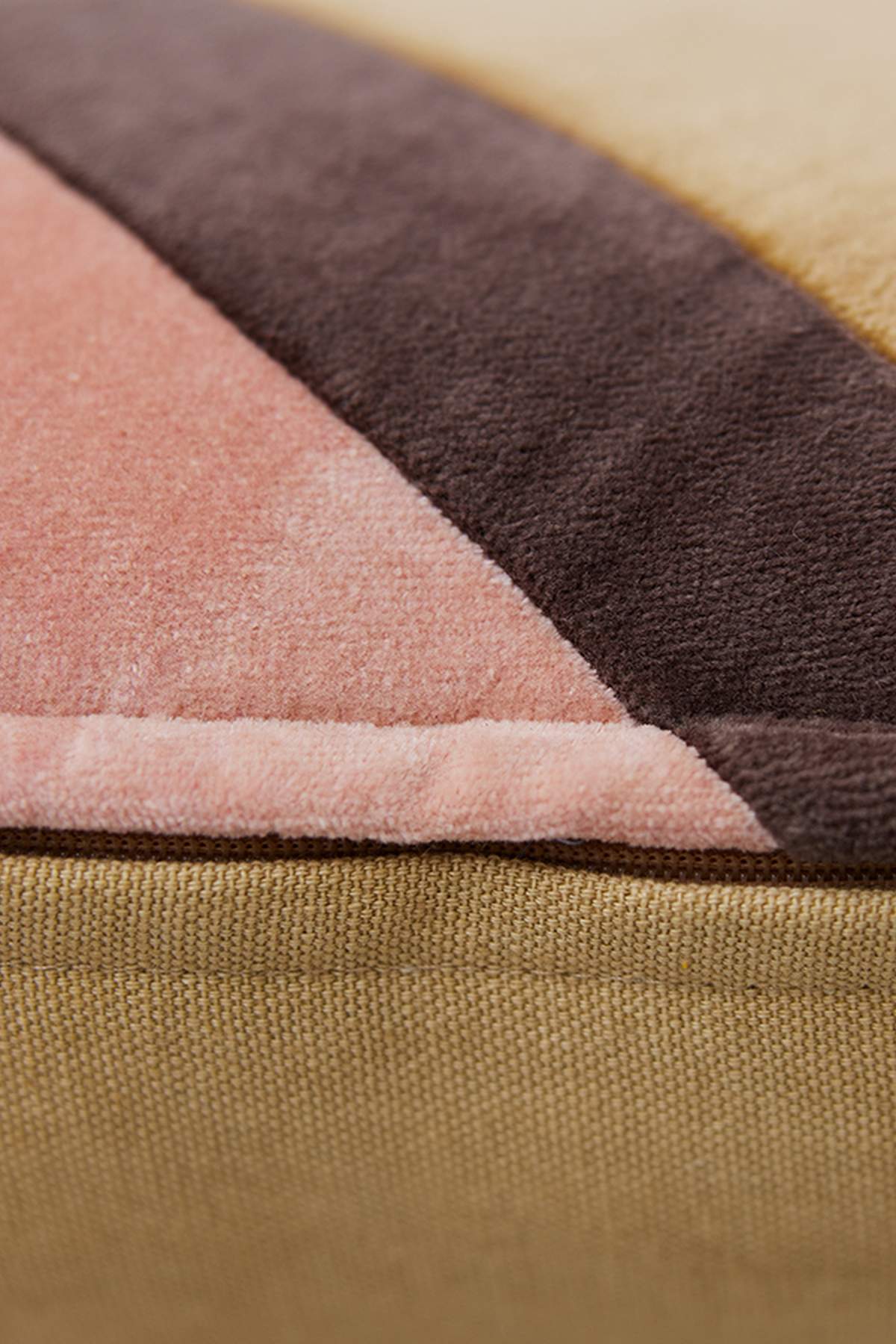 Striped velvet cushion, Sunkissed - 50x30 cm