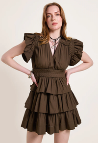 Aurora Mini Dress Olive Green Kjoler