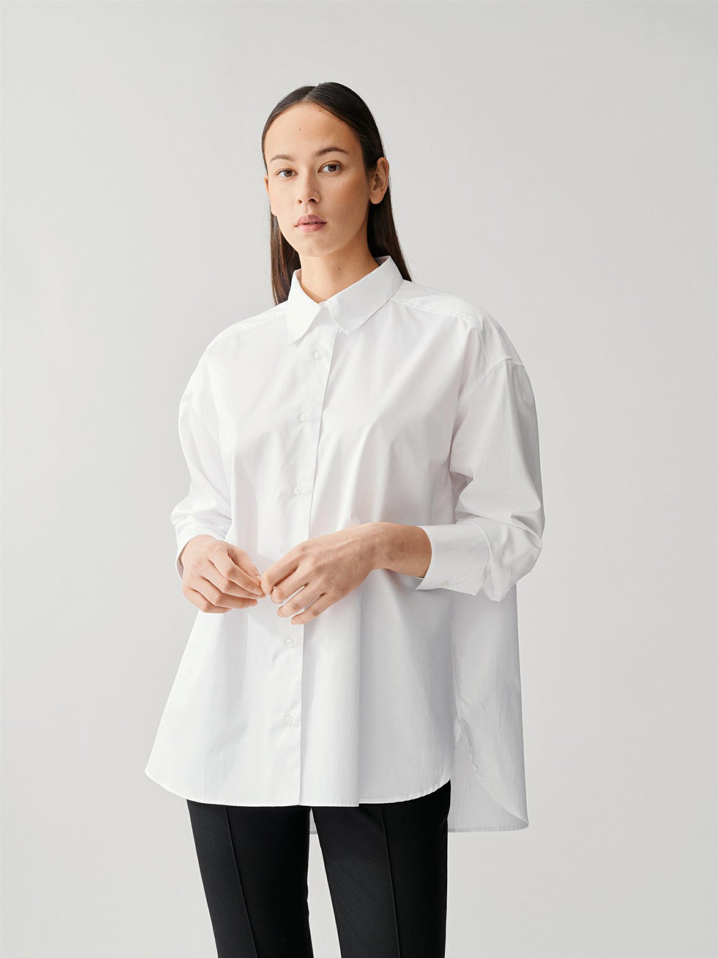 Oversized Boyfriend Shirt White Bluser