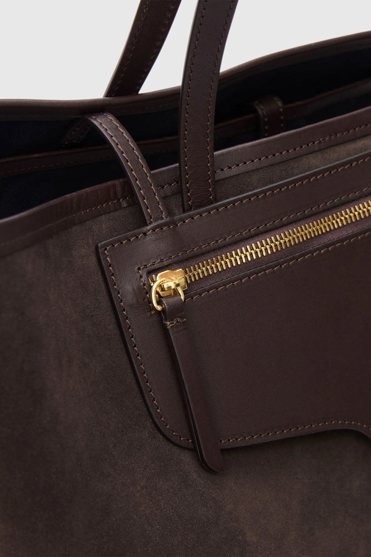 Vesker | Eraclea Walnut Suede/Leather Large Tote Bag
