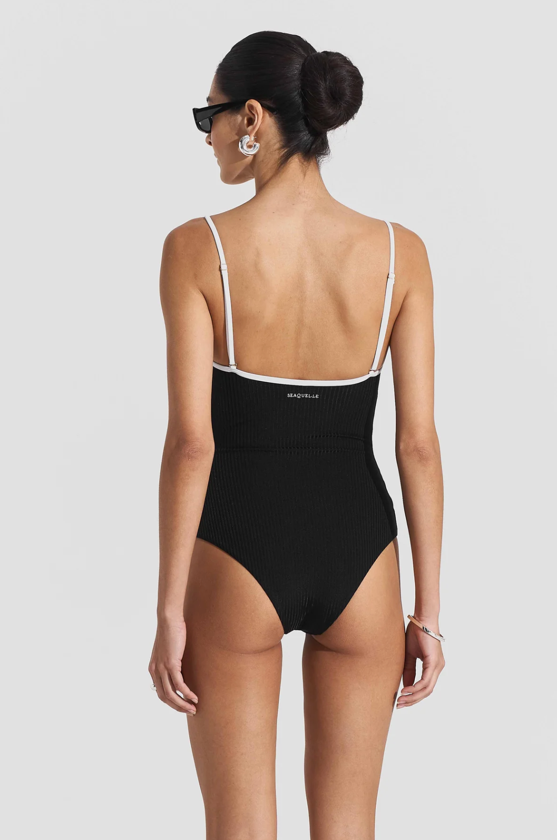 New Ribbed Swimsuit Black Badetøy
