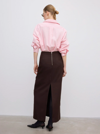 Pencil Maxi Skirt Chocolate Brown Skjørt