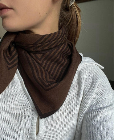 Winter Scarf Striped Brown Skjef