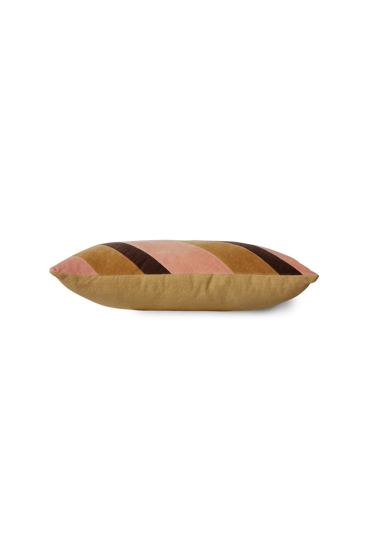 Striped velvet cushion, Sunkissed - 50x30 cm