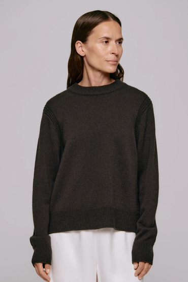 Alma Sweater Dark Brown Gensere