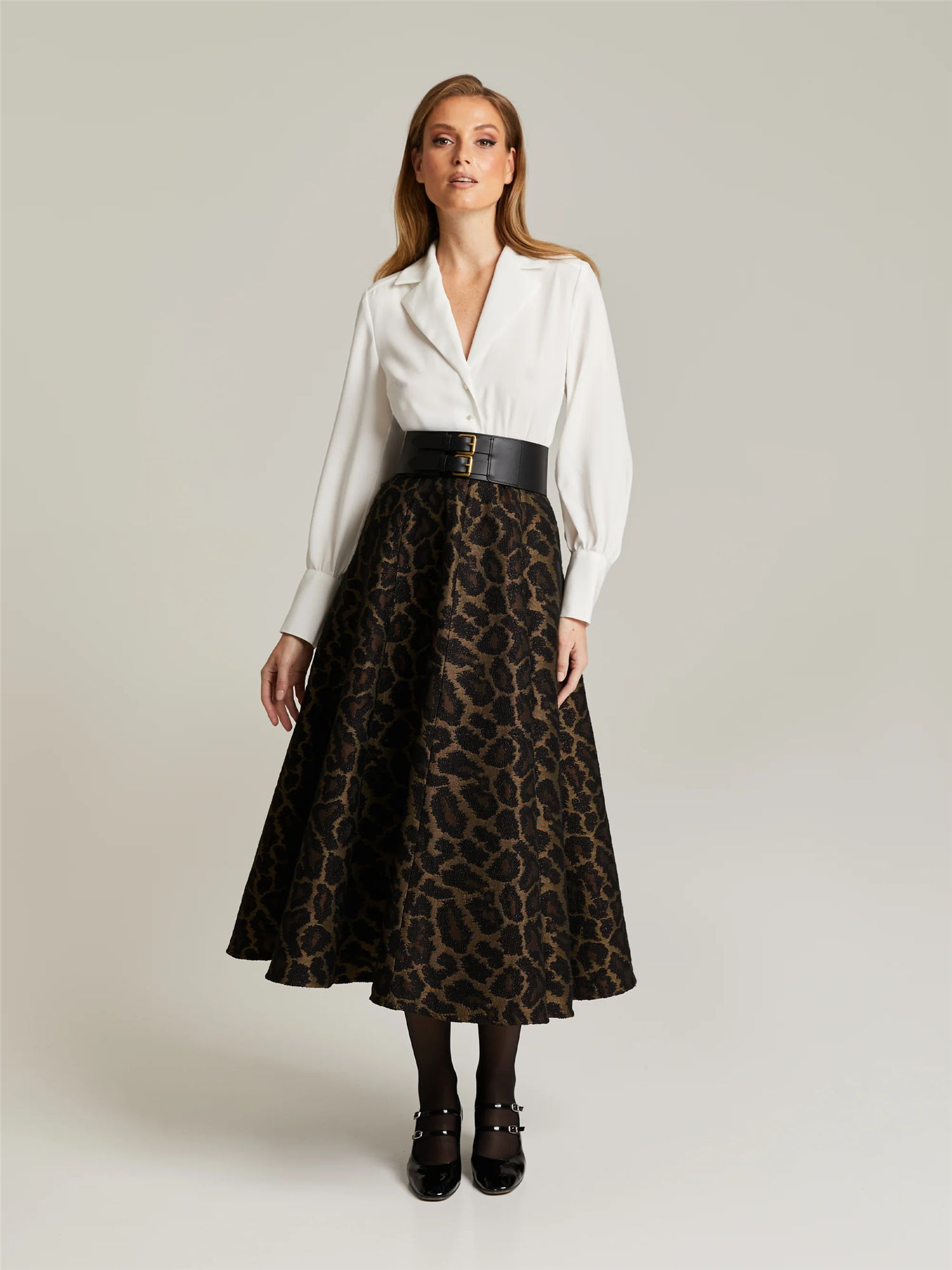 Leea Skirt Sparkly Leopard Skjørt