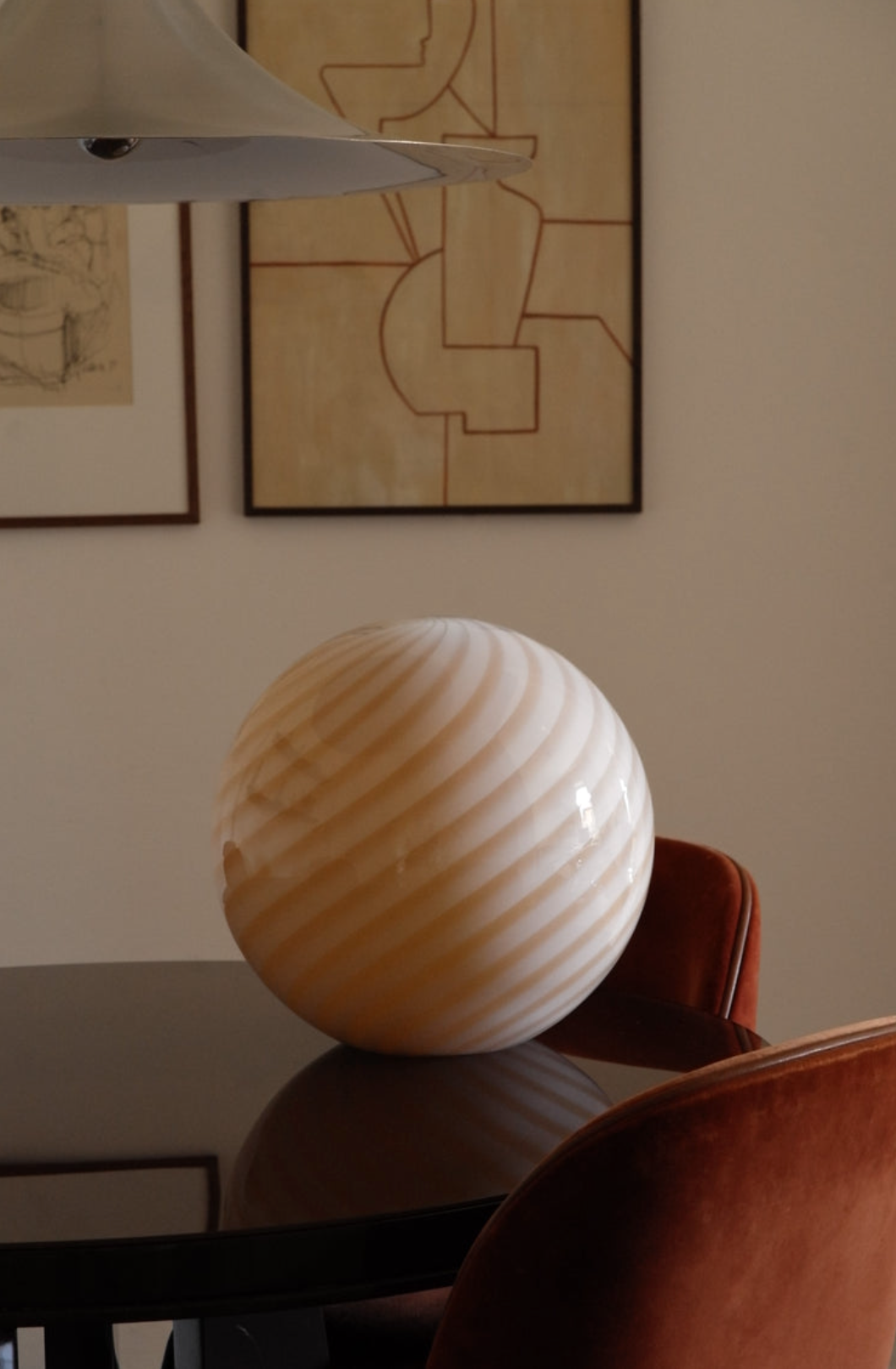 Ø40 Murano Pendel Crem Karamel Lamper