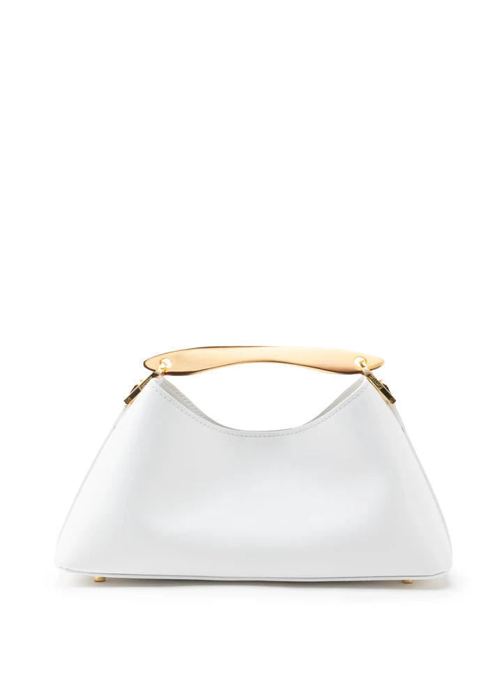 Vesker | Mini Boomerang Leather White Gold