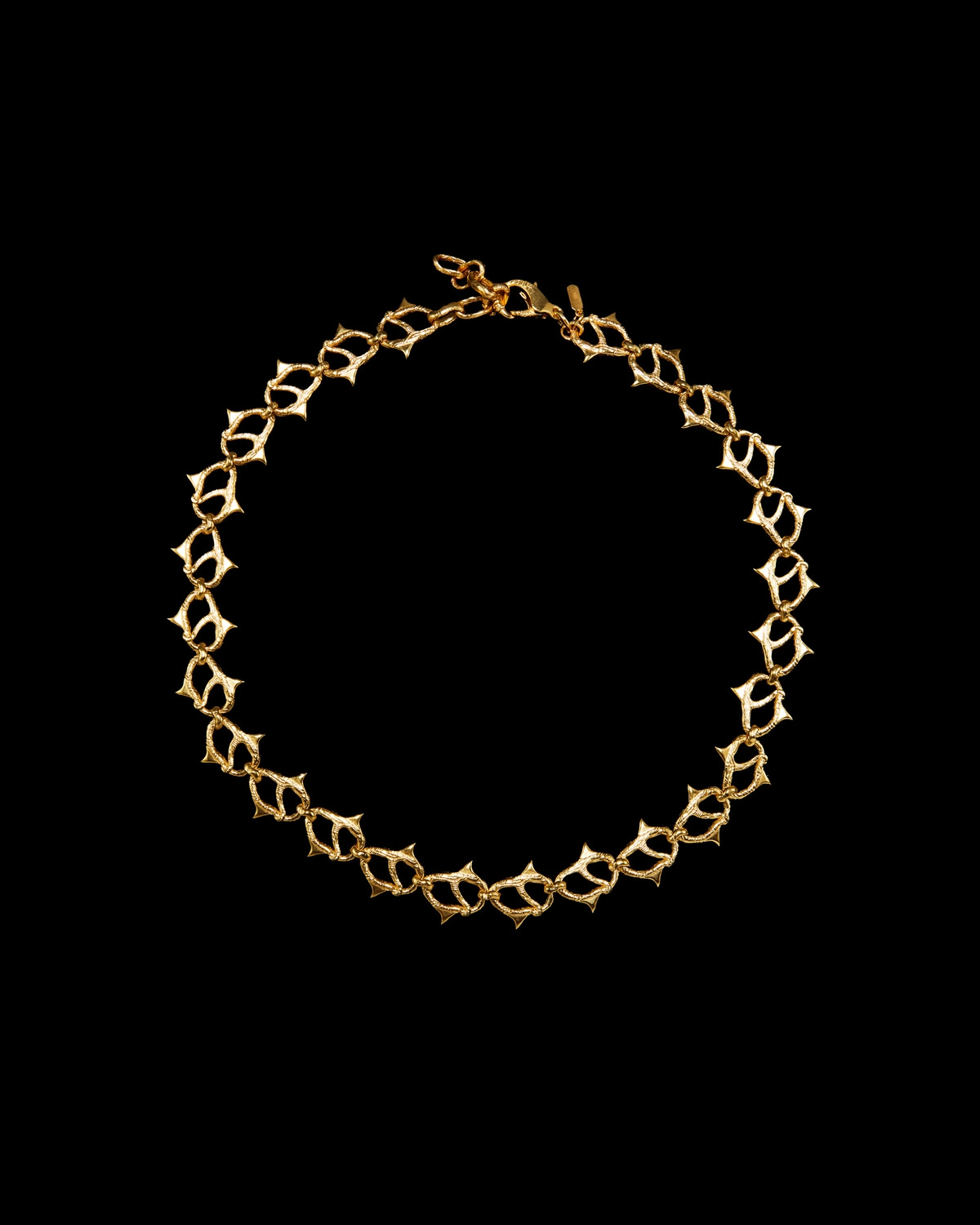 Thorn Chain Necklace Gold-pleated Silver Smykker