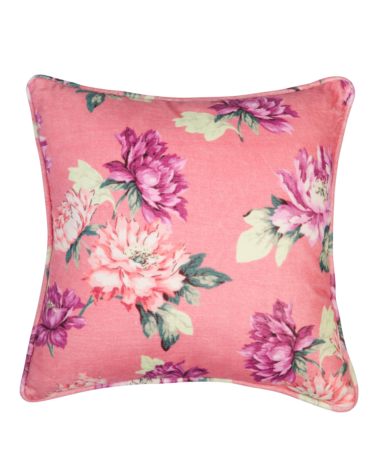 Cushion Cover Velvet 50x50 cm Pink Posy Puter
