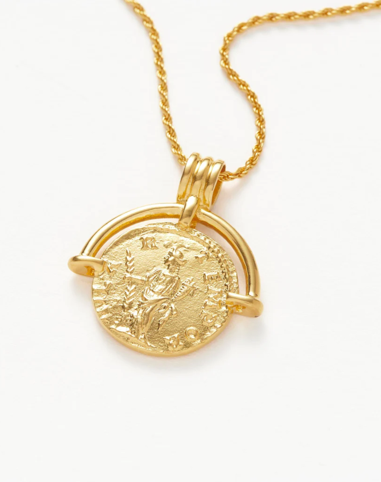 Halskjeder | Lucy Williams Medium Engravable Roman Arc Coin Necklace