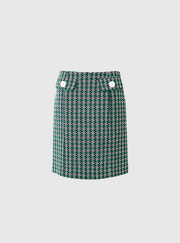 Liza Skirt Navy Checks Skjørt