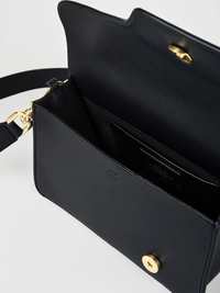 Assisi Black Leather Shoulder Bag Vesker