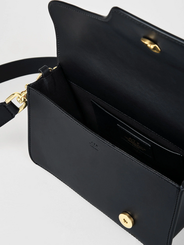 Assisi Black Leather Shoulder Bag Vesker