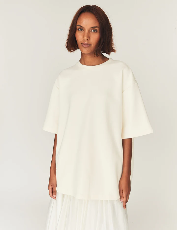 Bow Tee Cream Bluser