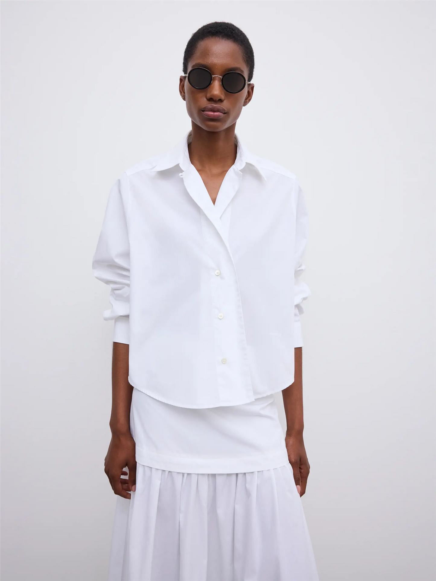Cropped Shirt White Bluser