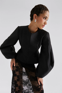 Vendela Balloon Sleeve Blouse Black Bluser