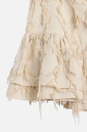 Posy Fray Skirt Raw Beige Skjørt