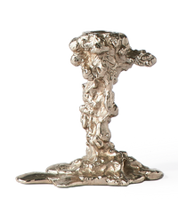 Drip Candle Holder S Silver Lysestaker