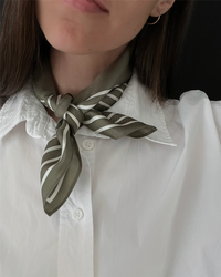 Striped Scarf Green & Cream Tilbehør