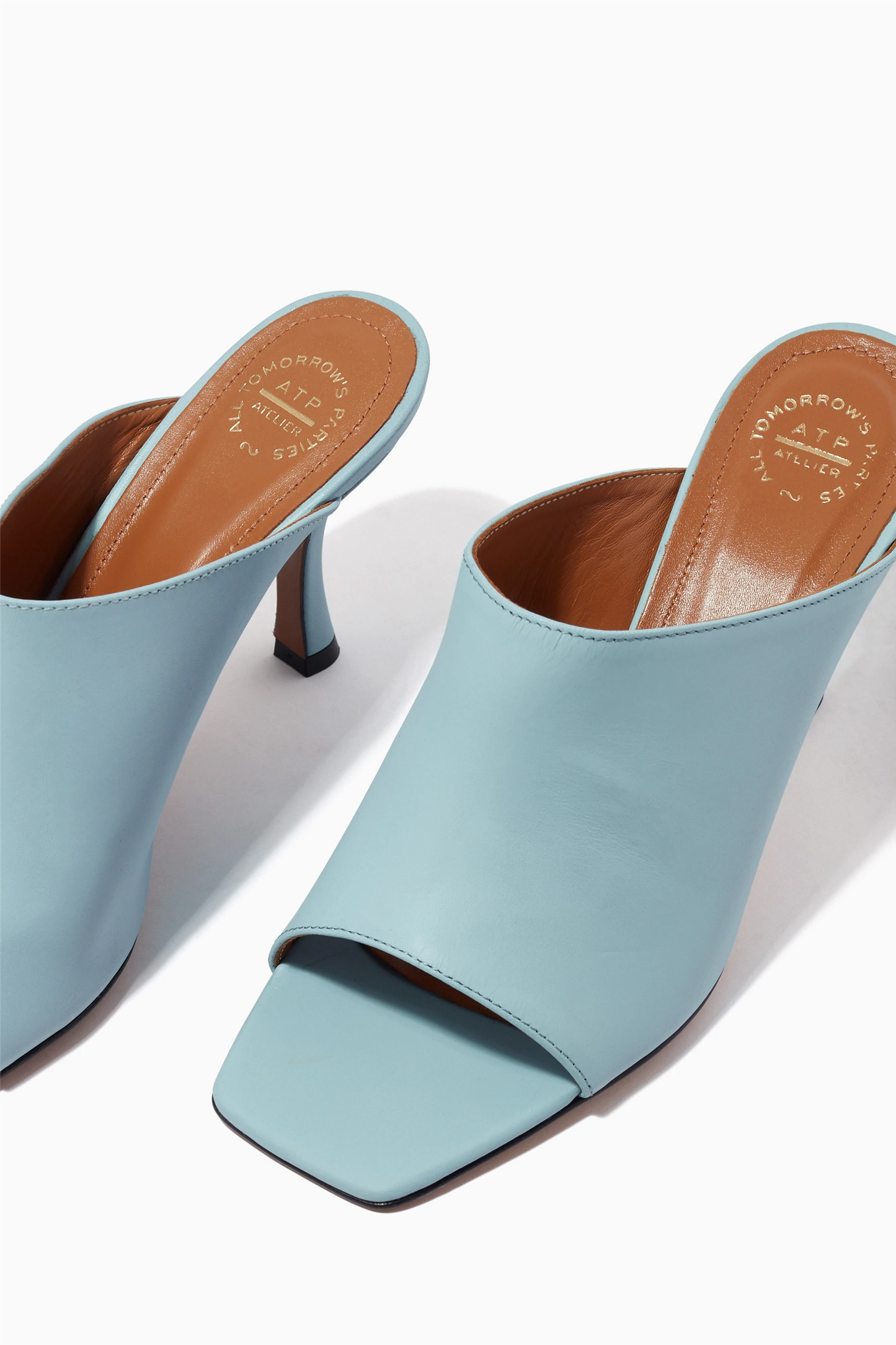 Malonno Pastel Blue Leather Heeled Sandal Sko