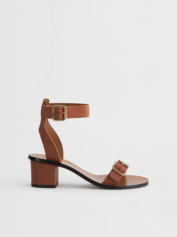 Carmen Brandy Leather Ankle Strap Heels Sko