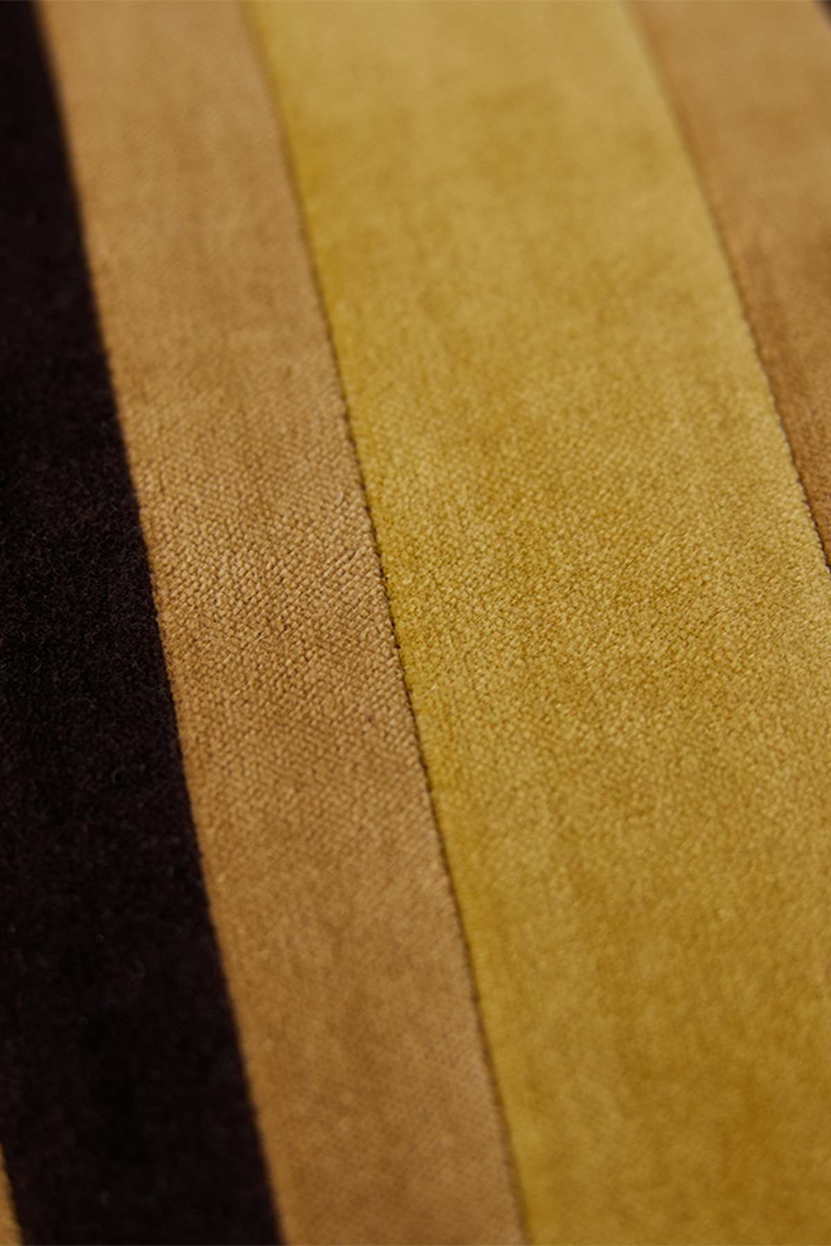 Striped velvet cushion, Honey - 50x30 cm