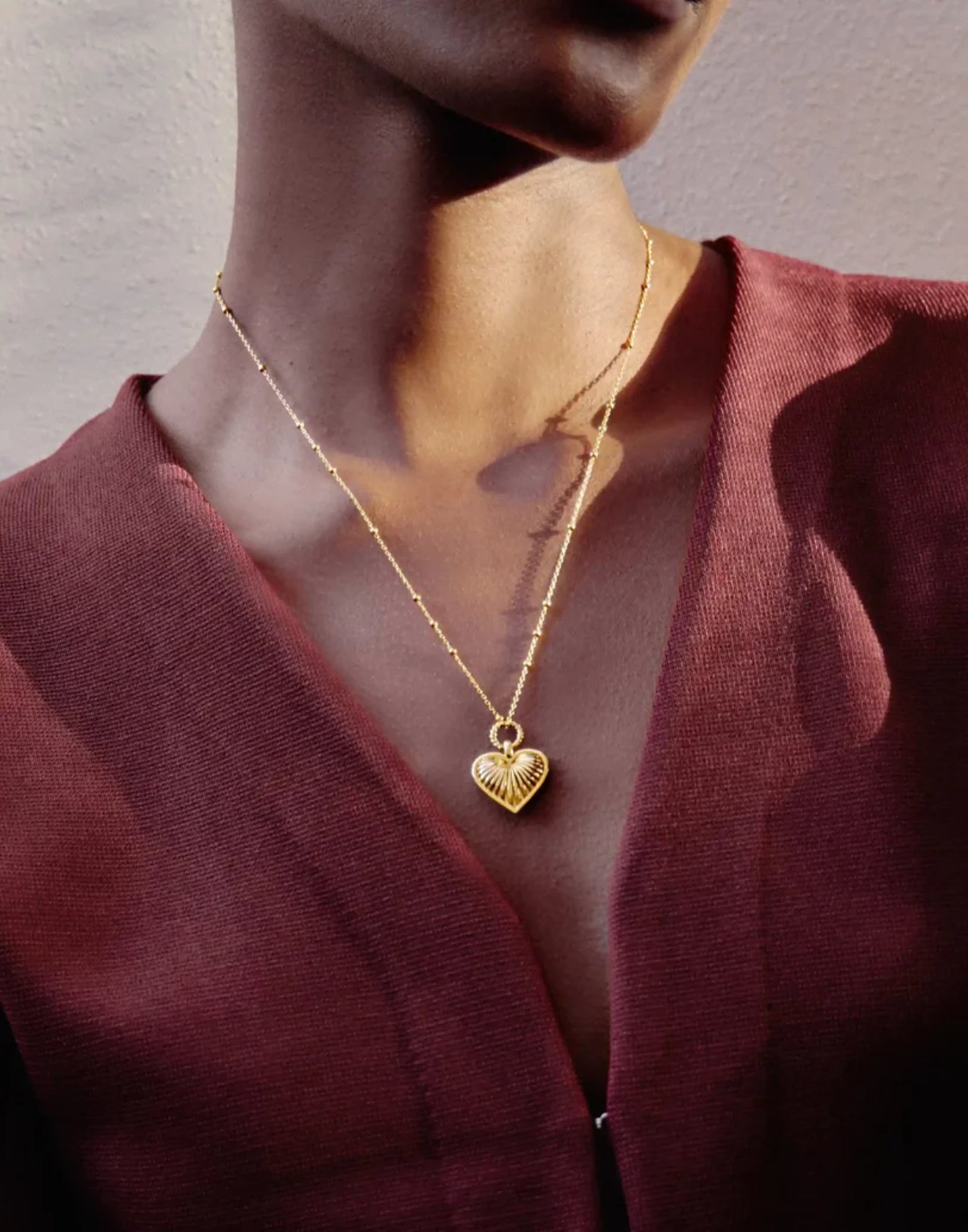 Halskjeder | Ridge Heart Charm Pendant Necklace