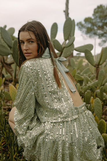 Skjørt | Sequin Shirt Shorts Soft Pistachio