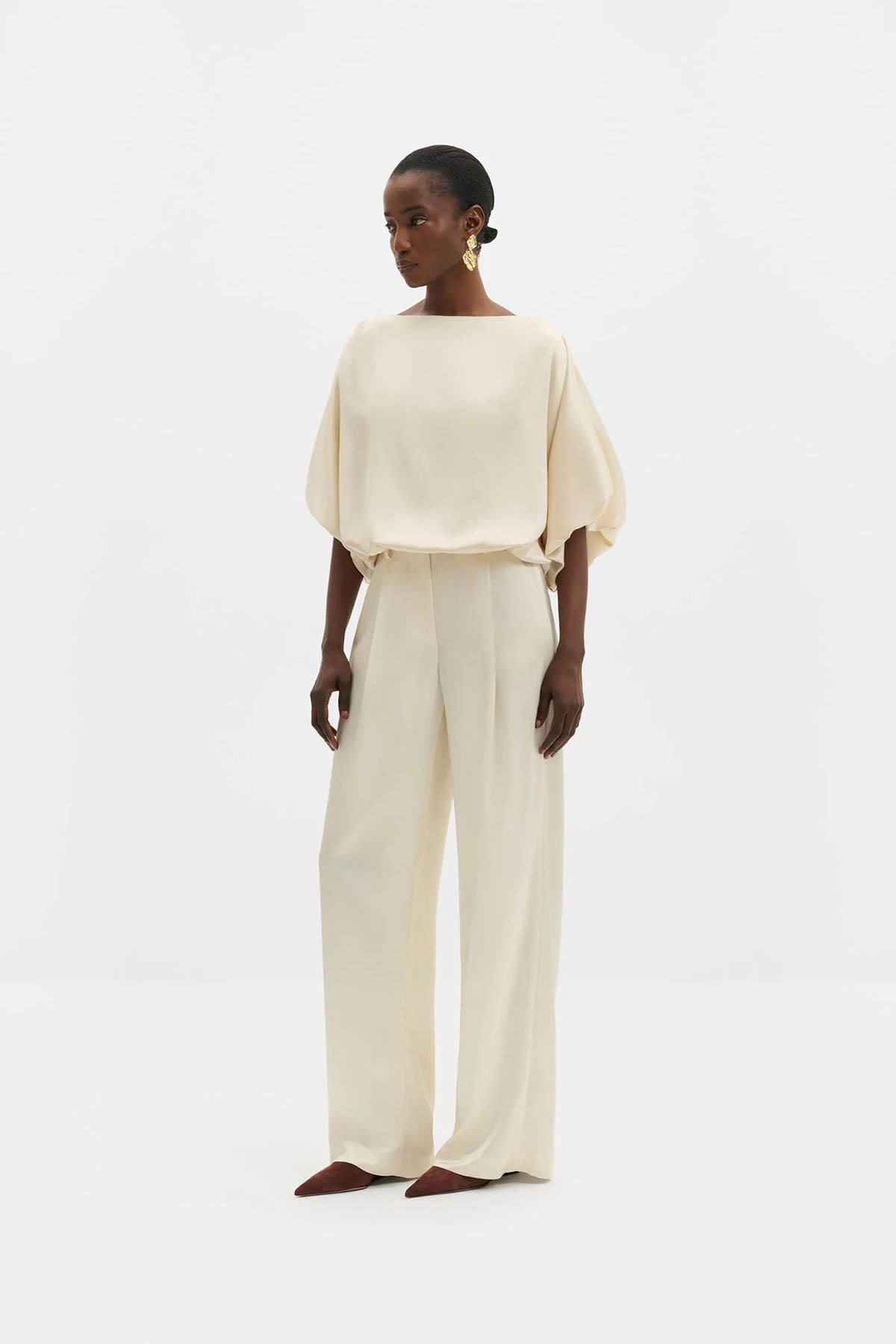 Bluser | Havanna Boat-Neck Puff-Sleeve Blouse