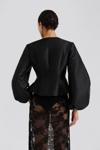 Vendela Balloon Sleeve Blouse Black Bluser