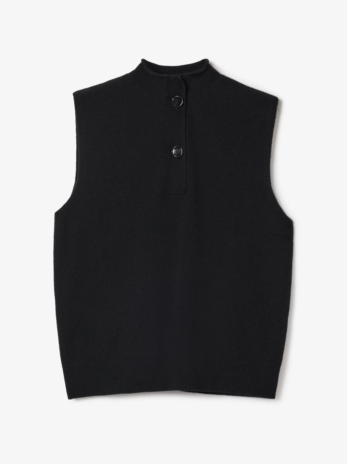 Sleeveless Knit Top Black Gensere
