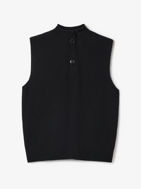 Sleeveless Knit Top Black Gensere