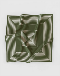Striped Scarf Green & Cream Tilbehør