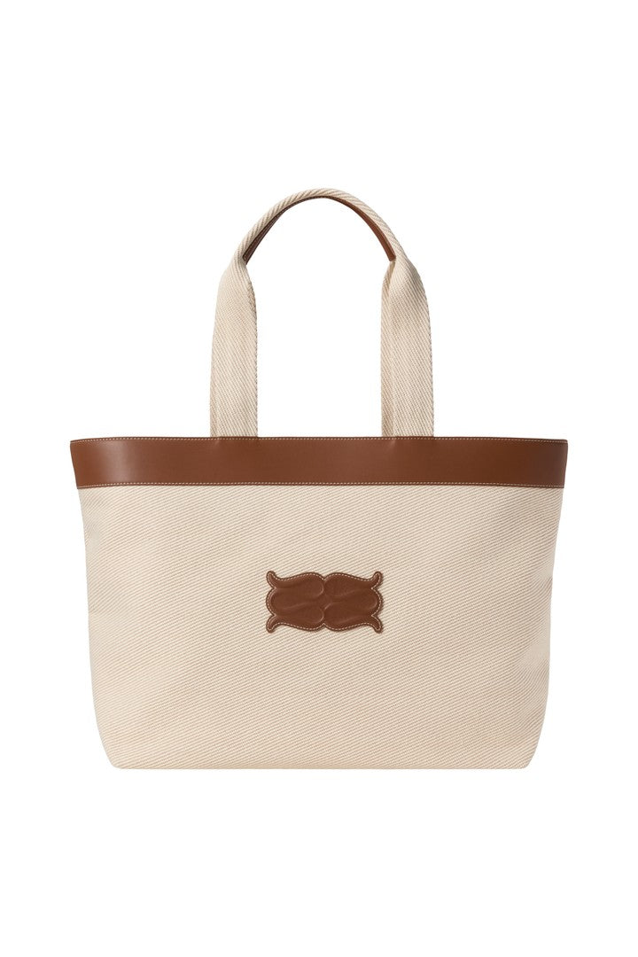 Monogram Grand Canvas Tote Light Taupe Vesker