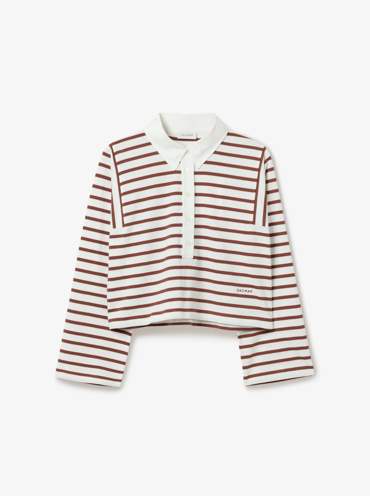 Striped Rugby Top White Mahogny Red Gensere