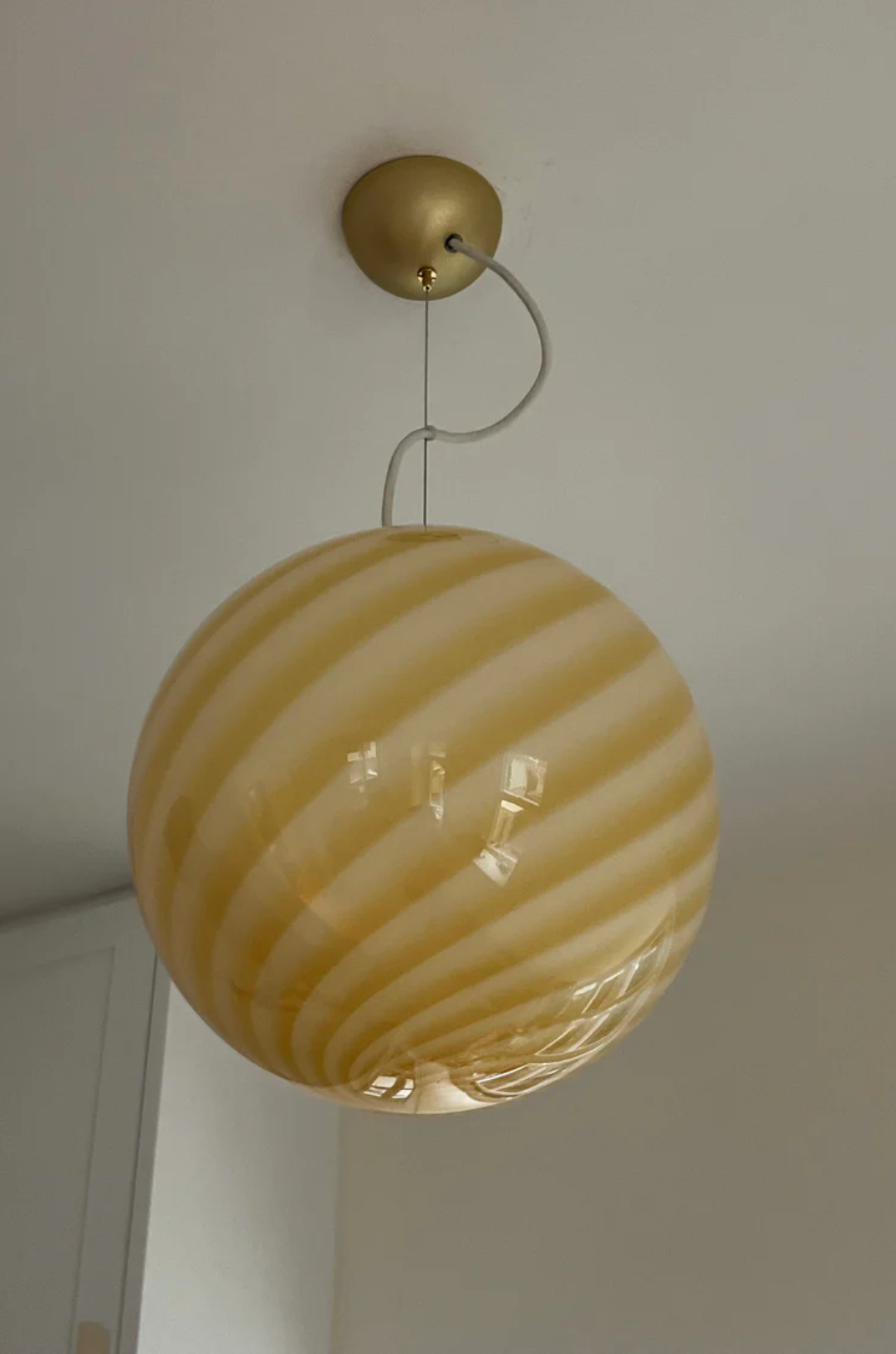Ø40 Murano Pendel Gul Swirl Lamper