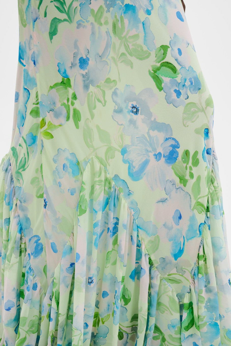 Amaia Chiffon Slip Maxi Dress Pastel Floral Pistachio Kjoler