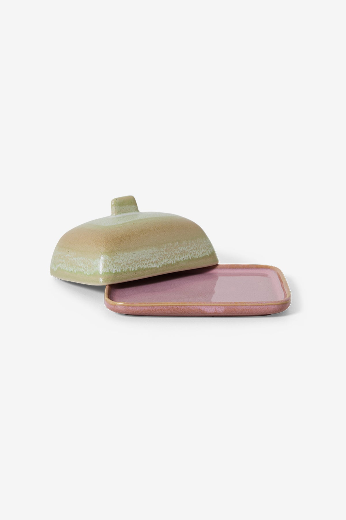 70s ceramics: butter dish, skyline