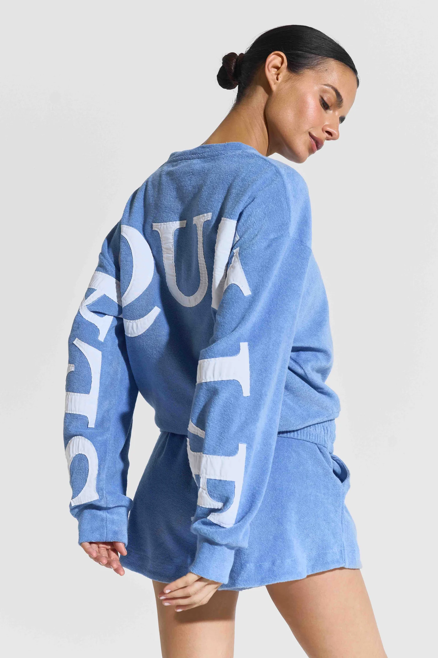 Terry Logo Sweatshirt Sky Blue Gensere