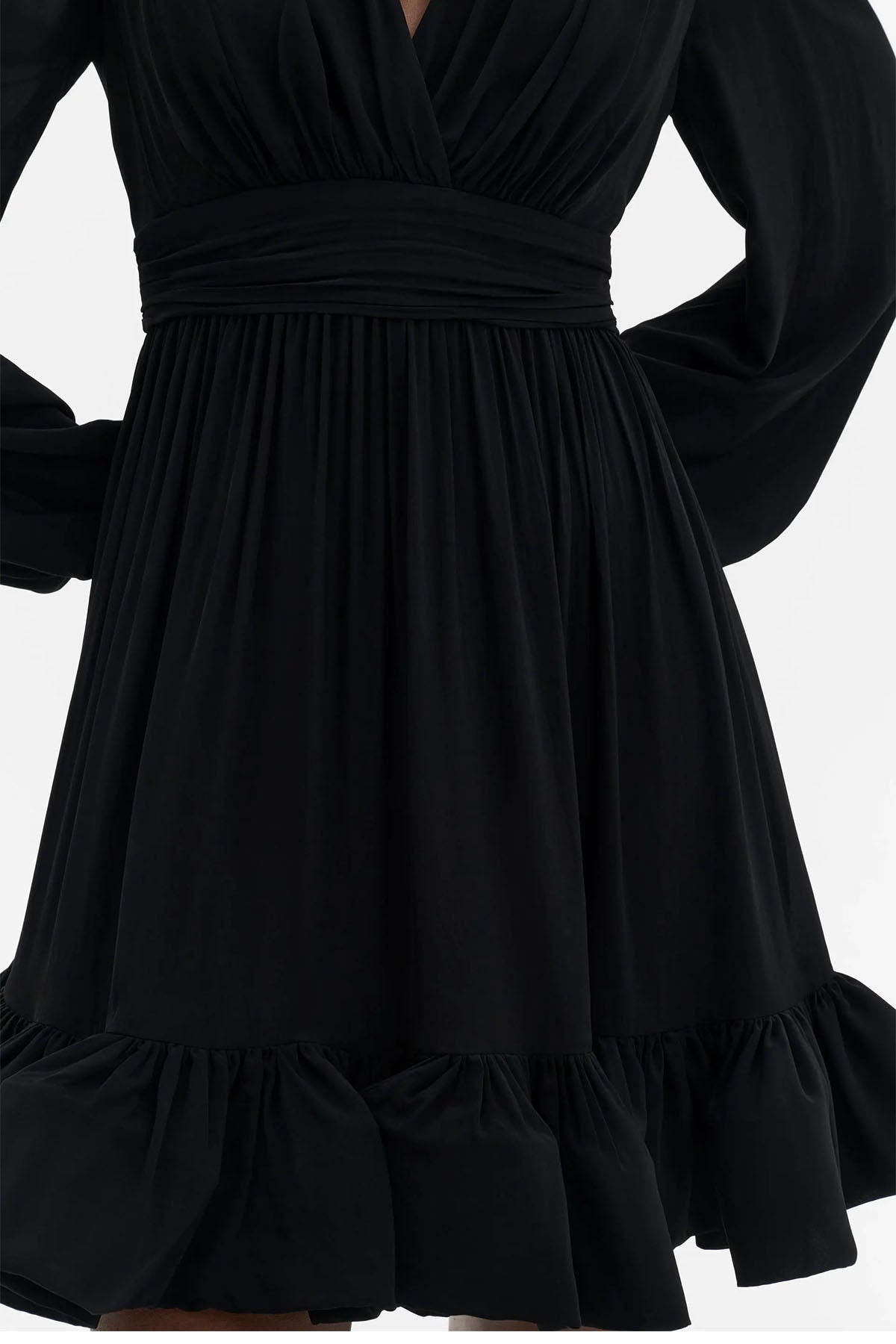 Kjoler | Jadie V-Neck Ruffled Mini Dress